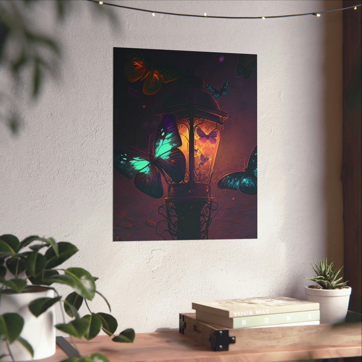 Premium Matte Vertical Posters Street Light Butterfly 4