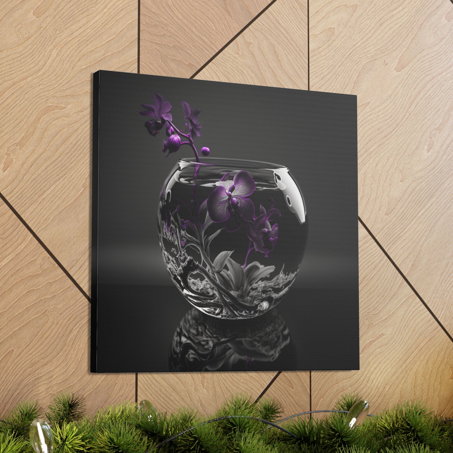 Canvas Gallery Wraps Purple Orchid Glass vase 3
