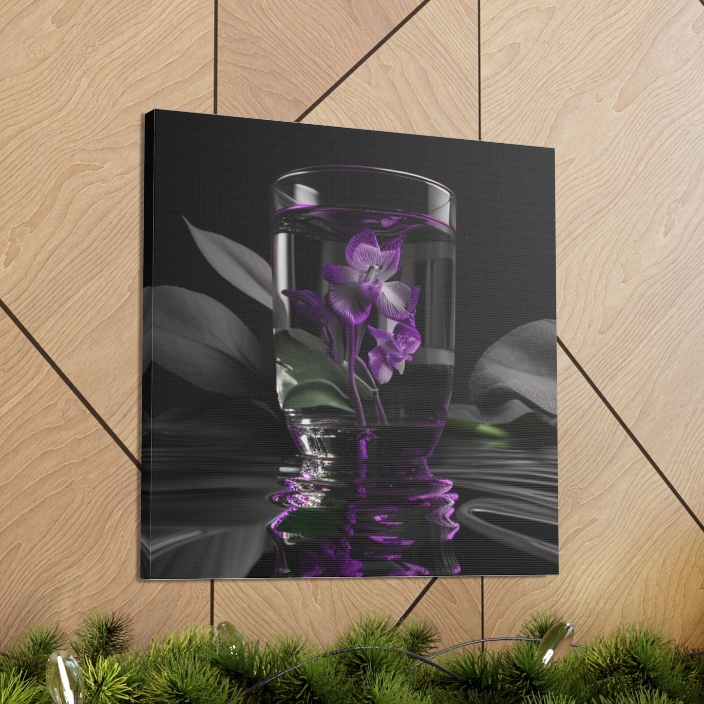 Canvas Gallery Wraps Purple Orchid Glass vase 1