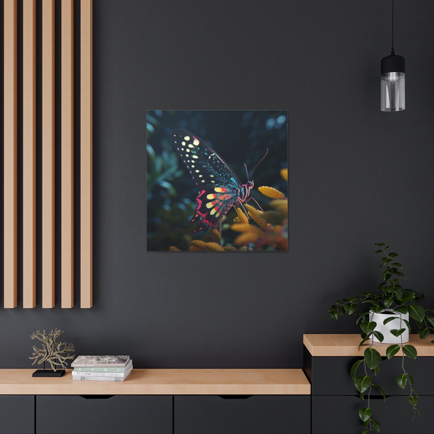 Canvas Gallery Wraps Hyper Colorful Butterfly Macro 2