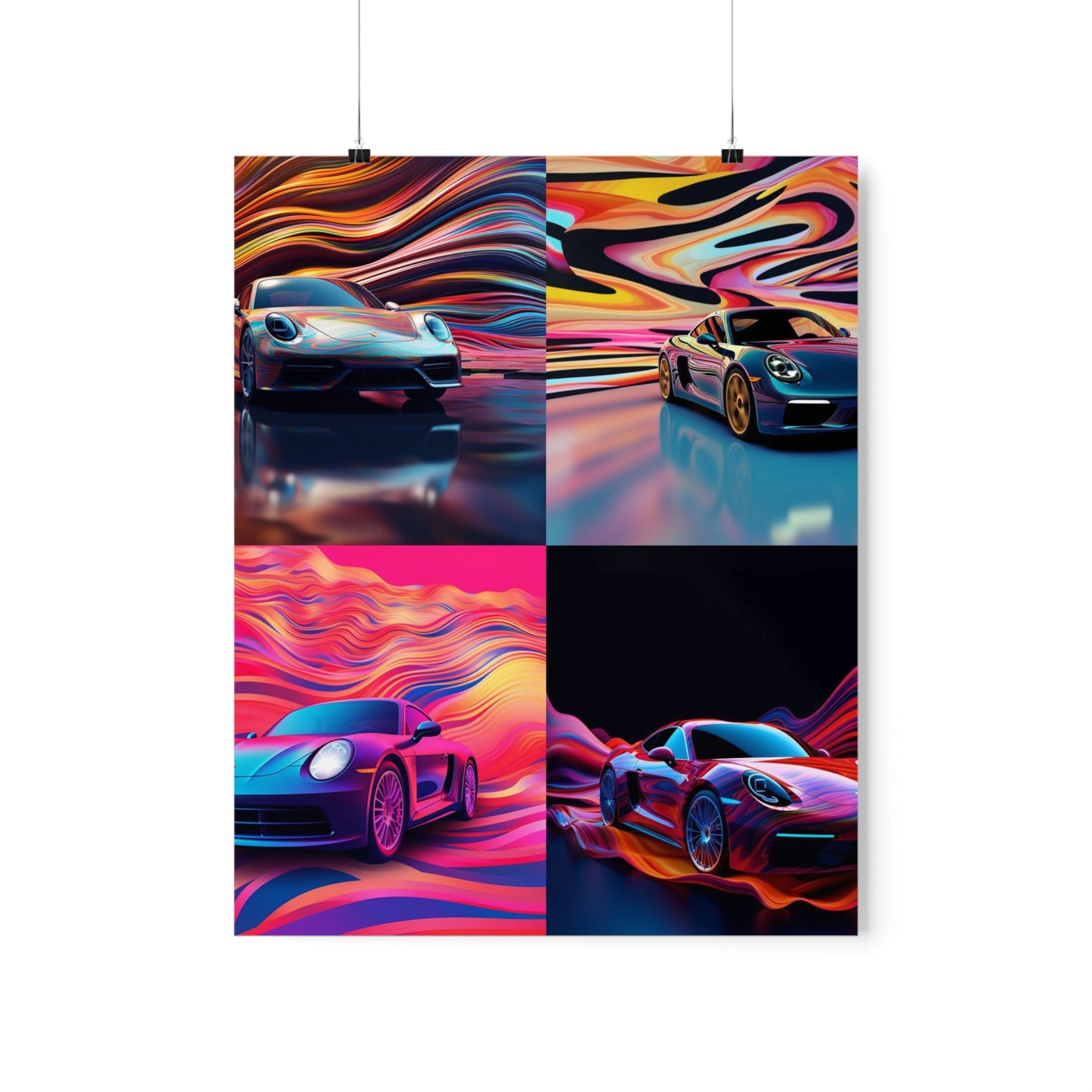 Premium Matte Vertical Posters Porsche Water Fusion 5