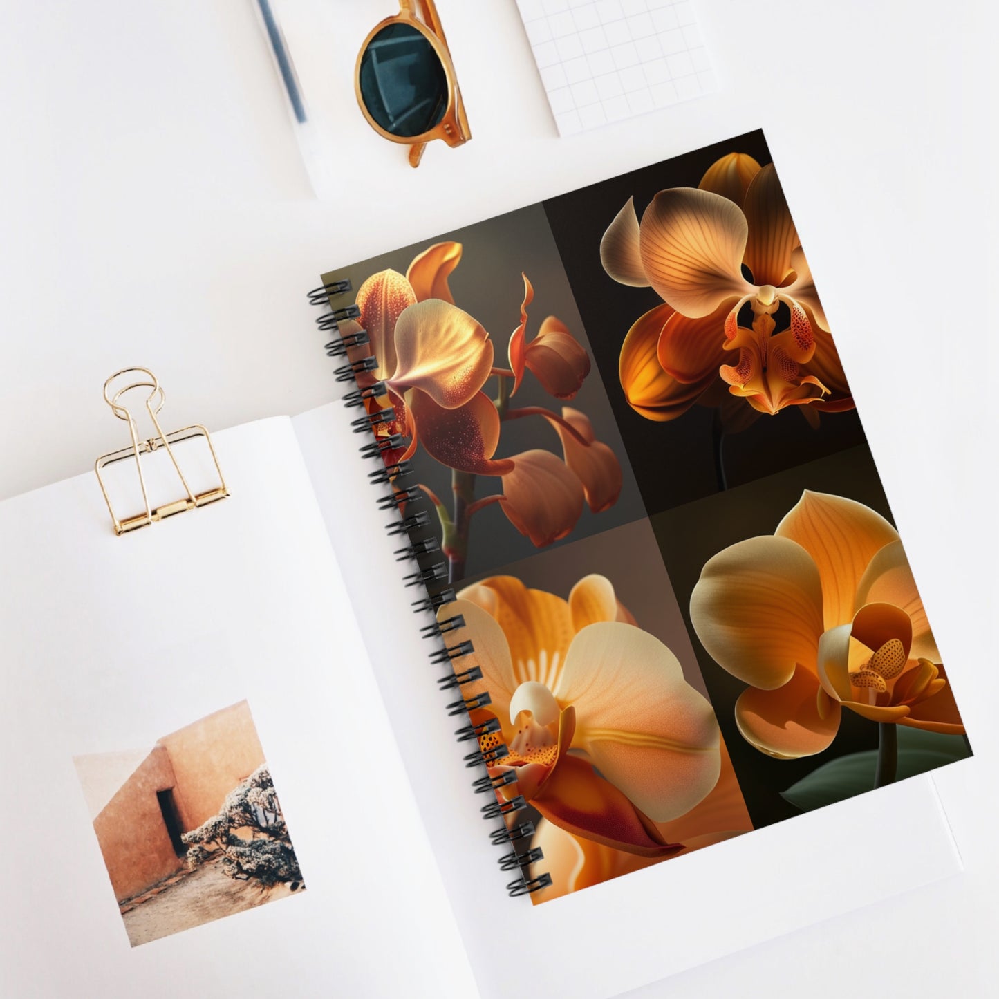 Spiral Notebook - Ruled Line Orange Orchid 5