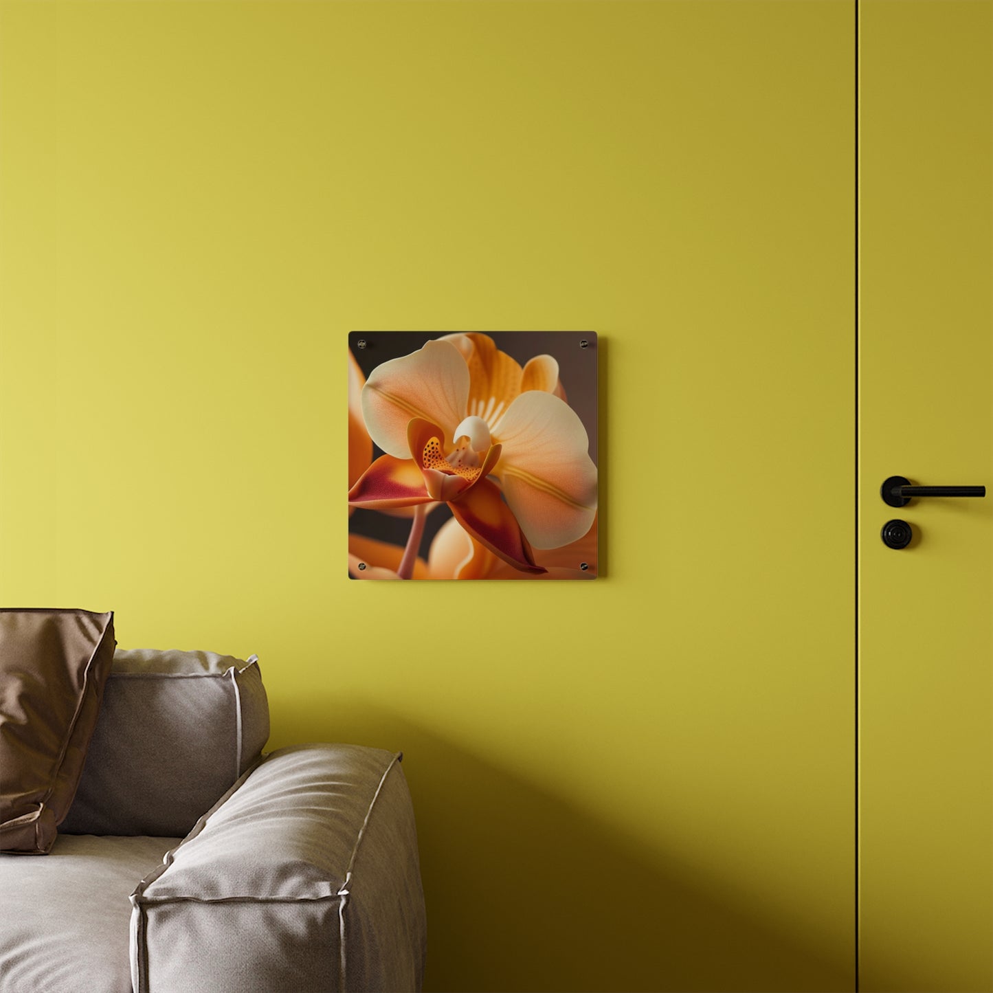 Acrylic Wall Art Panels Orange Orchid 3