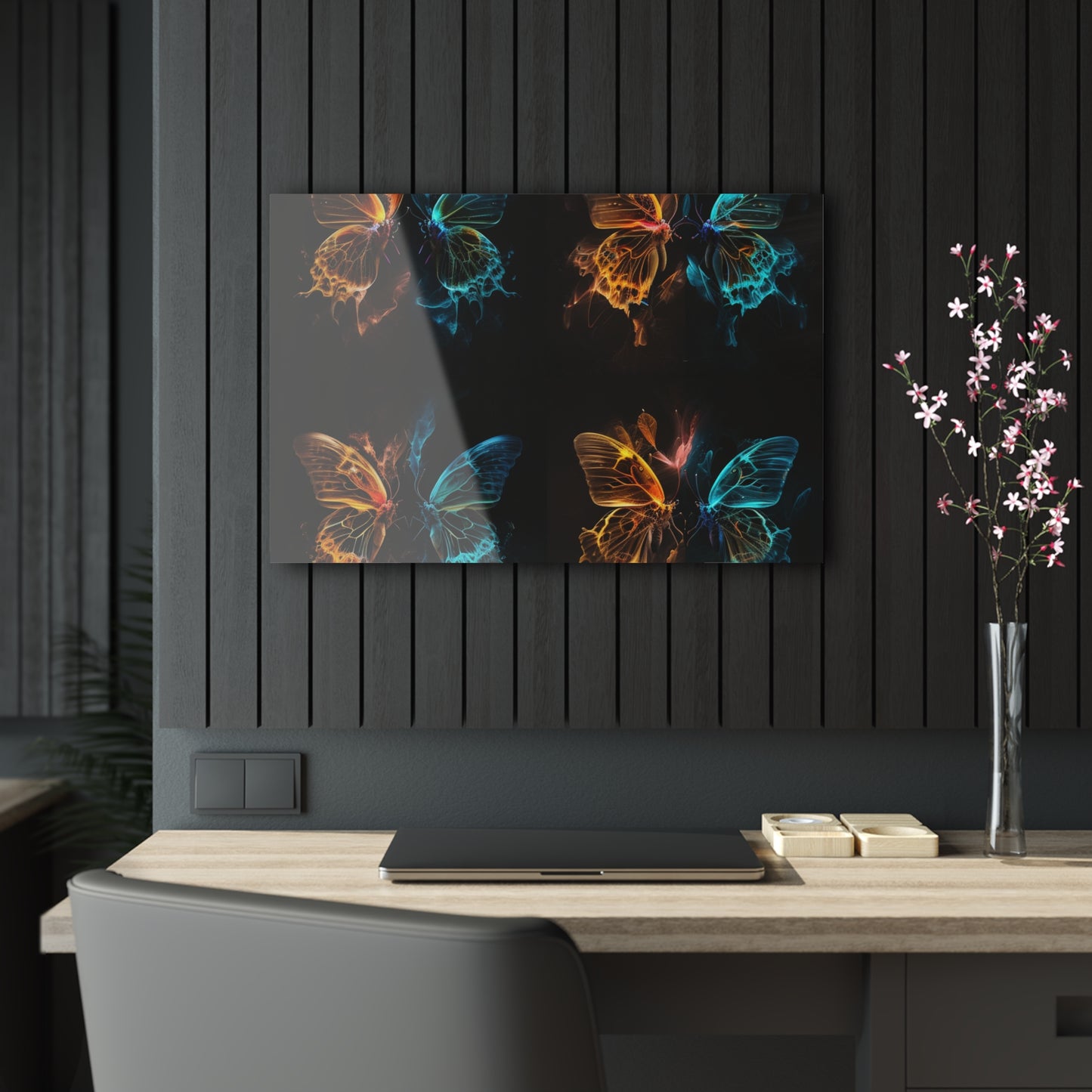 Acrylic Prints Kiss Neon Butterfly 5