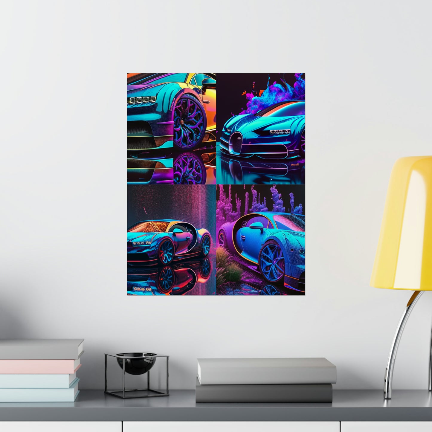 Premium Matte Vertical Posters Bugatti Neon Chiron 5