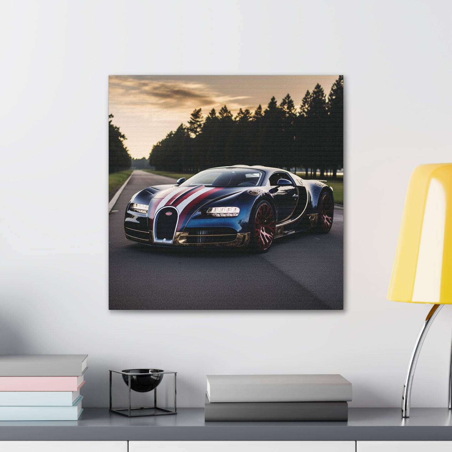 Canvas Gallery Wraps Bugatti Flag American 1