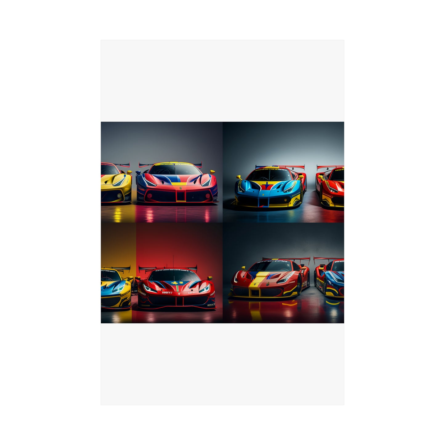 Premium Matte Vertical Posters Ferrari Red Blue 5