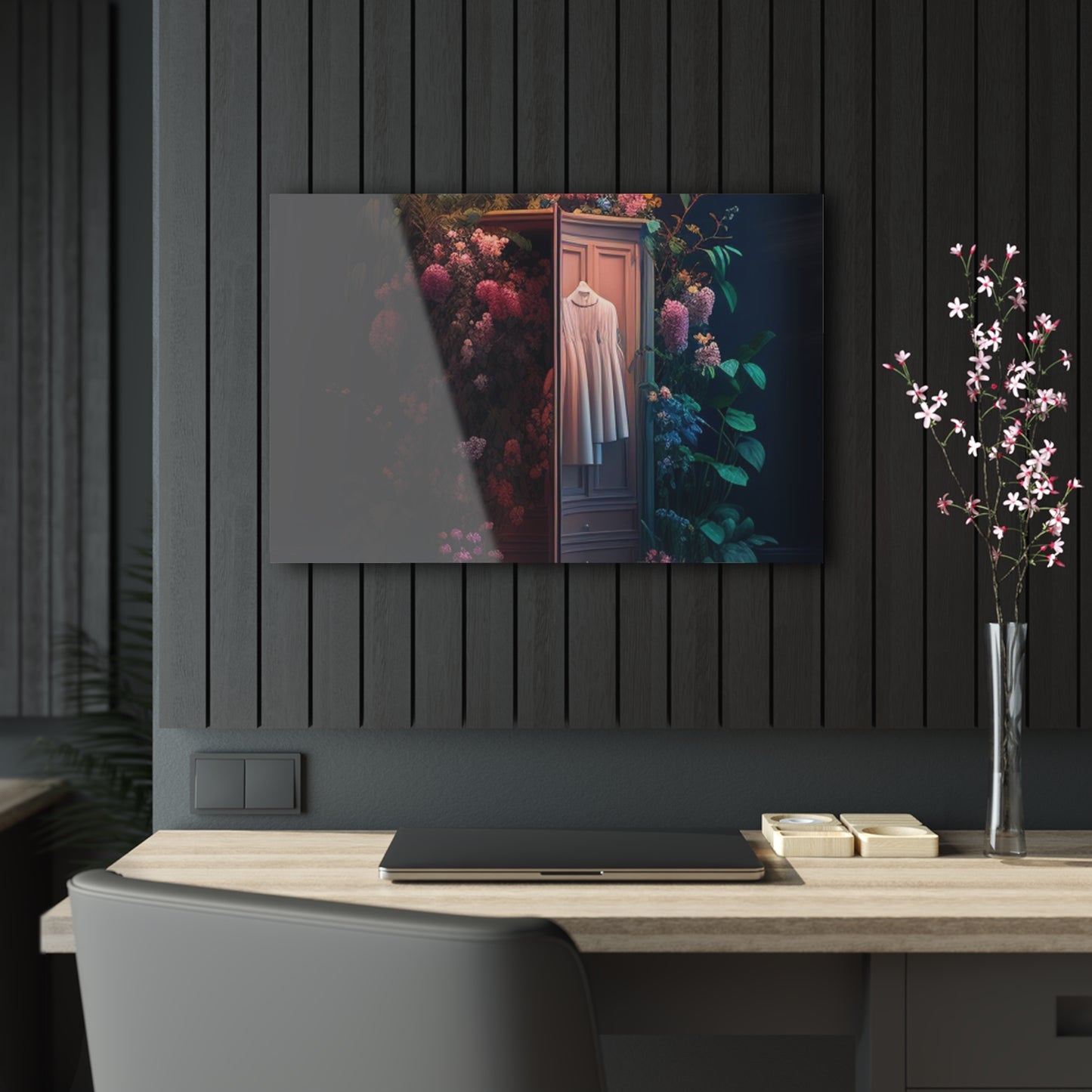 Acrylic Prints A Wardrobe Surrounded by Flowers 3