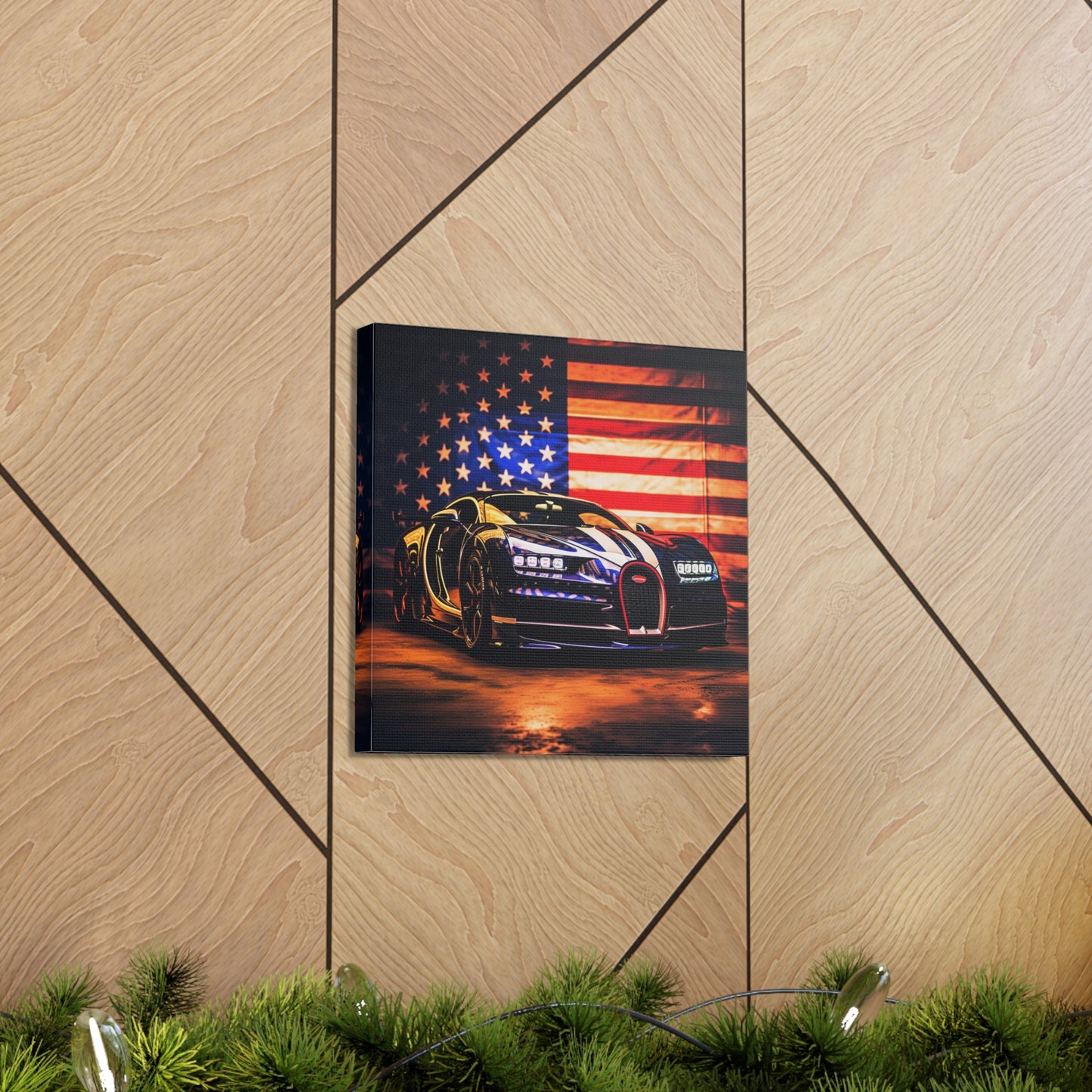 Canvas Gallery Wraps Macro Bugatti American Flag 4