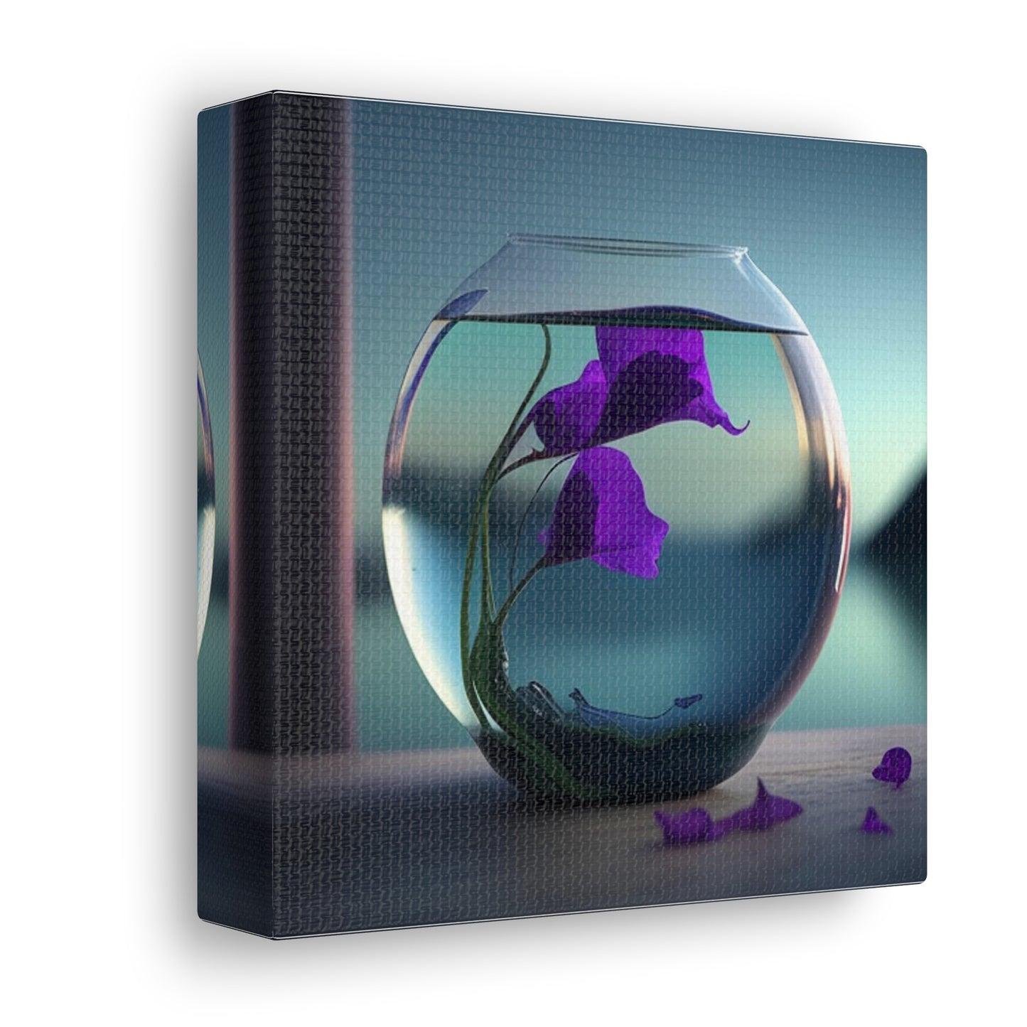 Canvas Gallery Wraps Purple Sweet pea in a vase 2