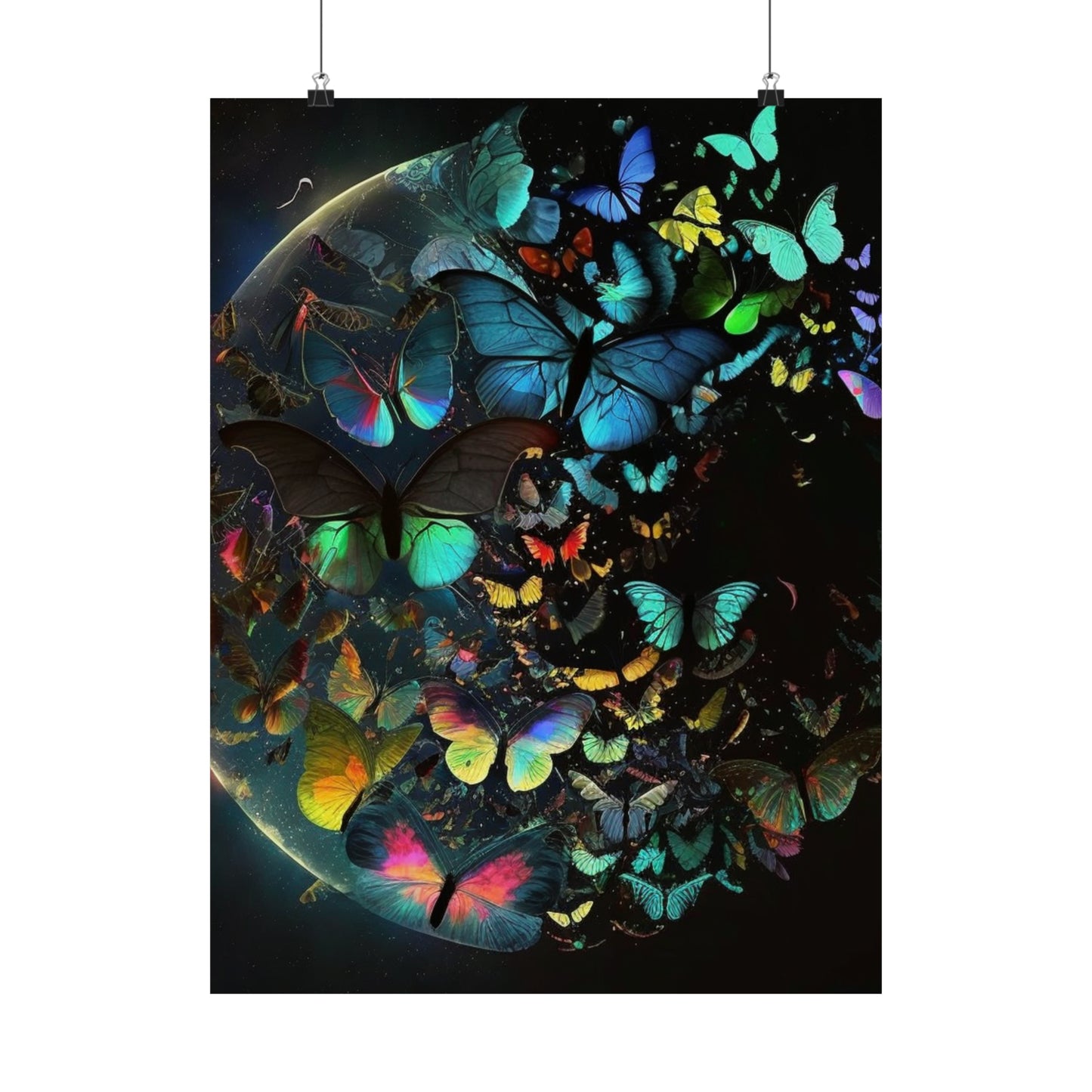 Premium Matte Vertical Posters Moon Butterfly 4