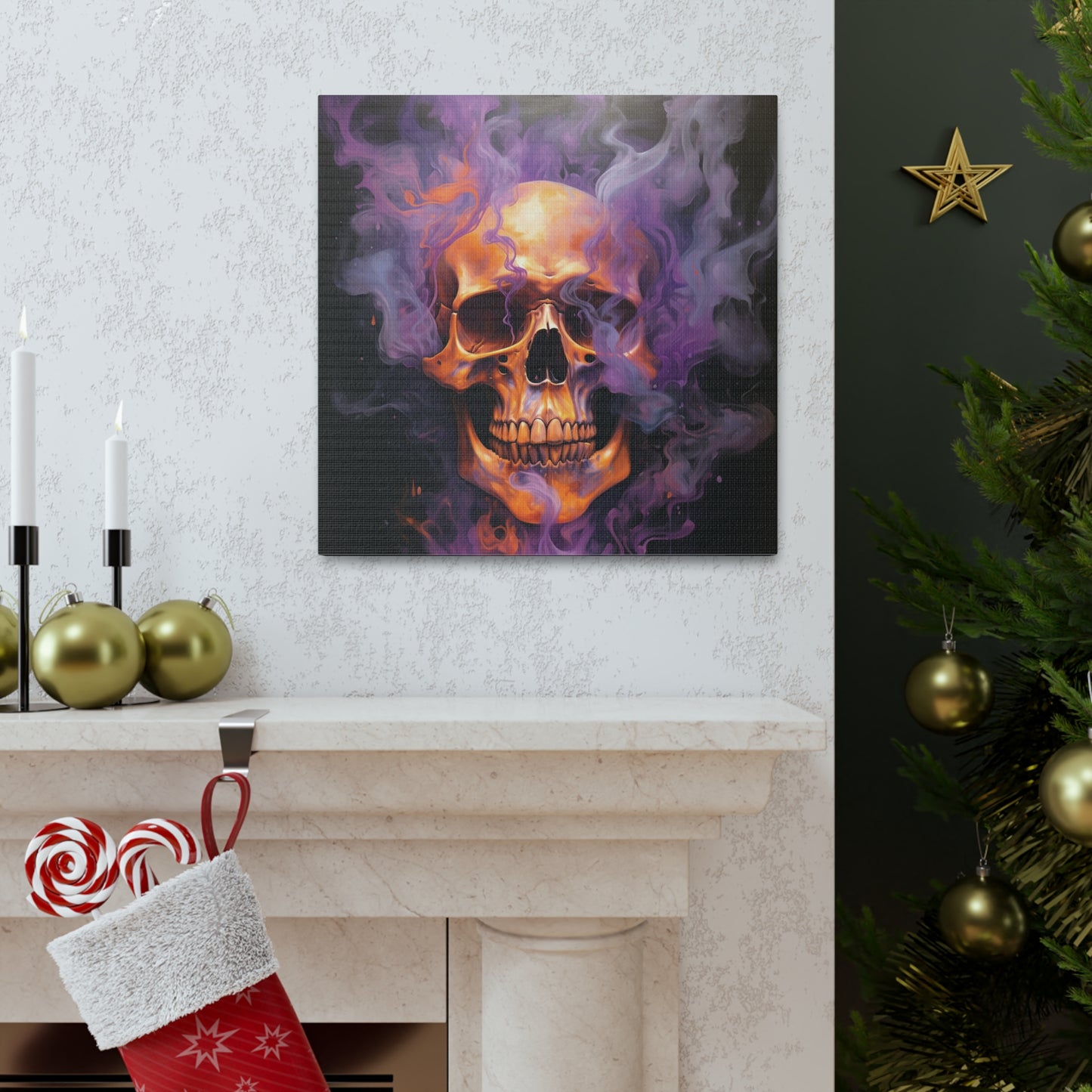 Canvas Gallery Wraps Skull Flames 4