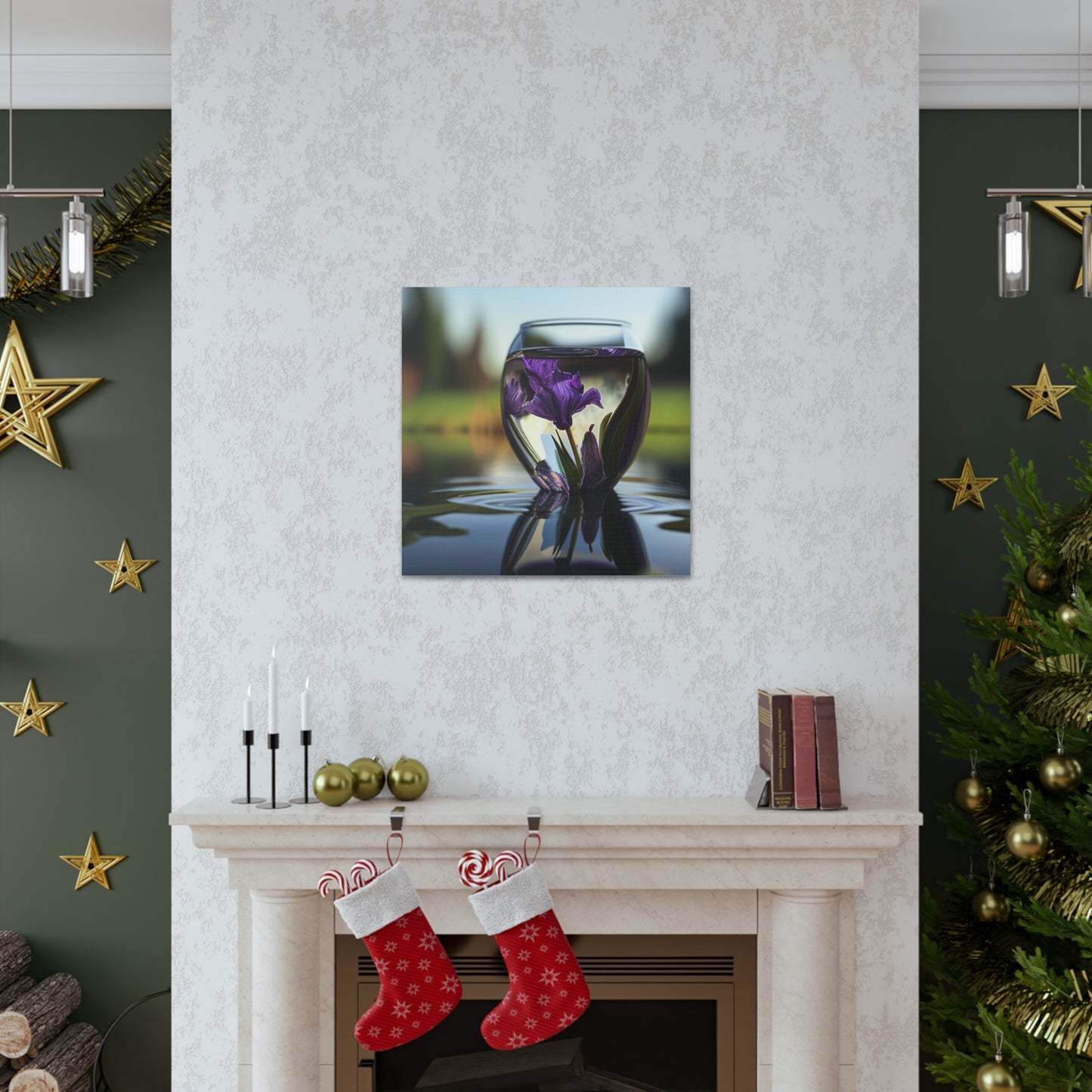 Canvas Gallery Wraps Purple Iris in a vase 3