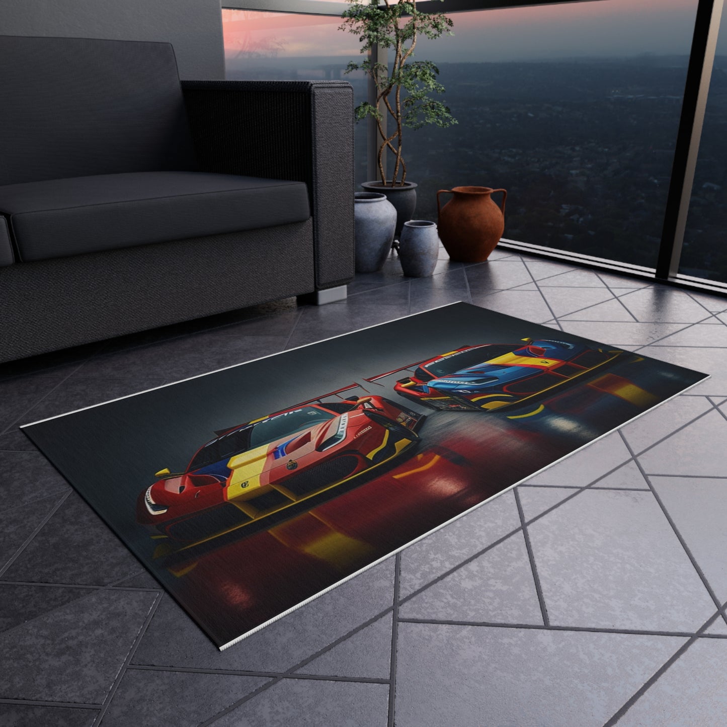 Outdoor Rug  Ferrari Red Blue 4