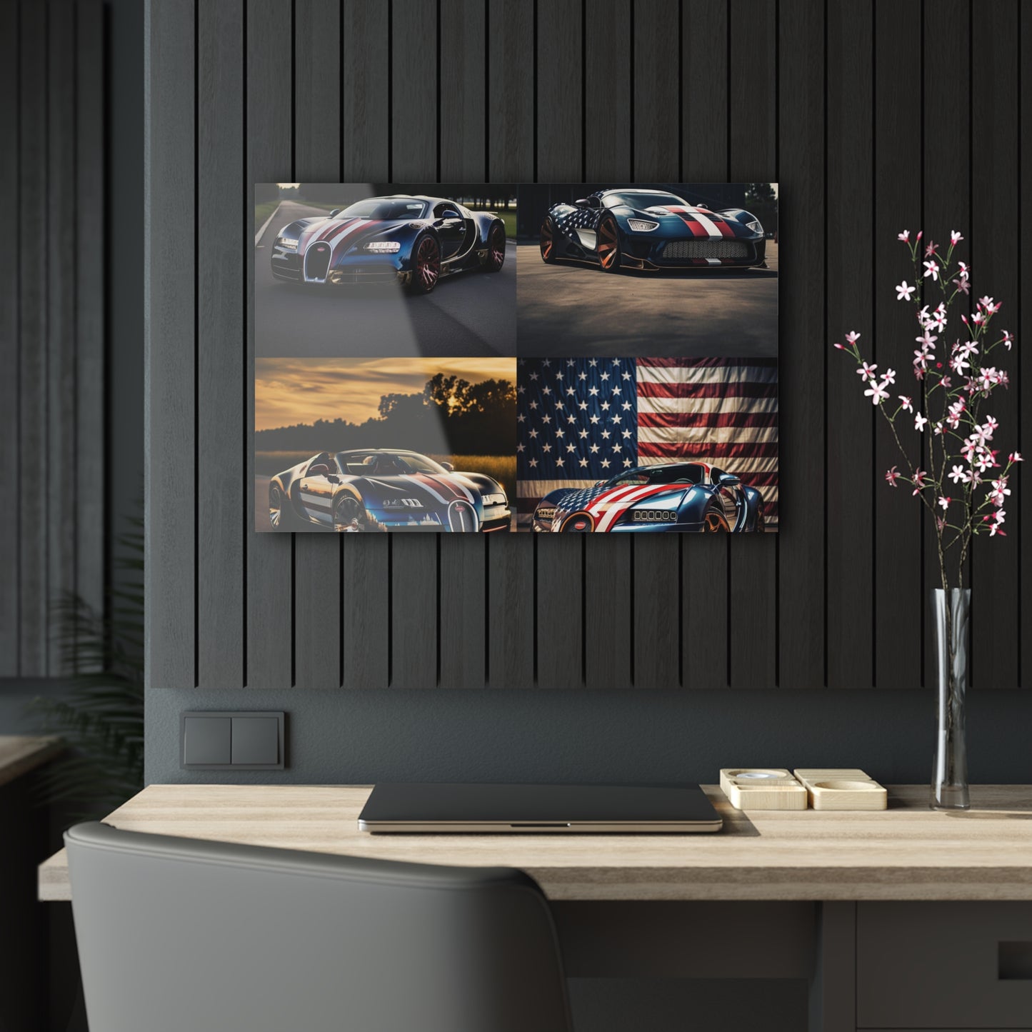 Acrylic Prints Bugatti Flag American 5