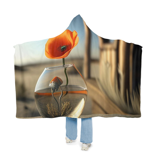 Snuggle Hooded Blanket Orange Poppy in a Vase 1