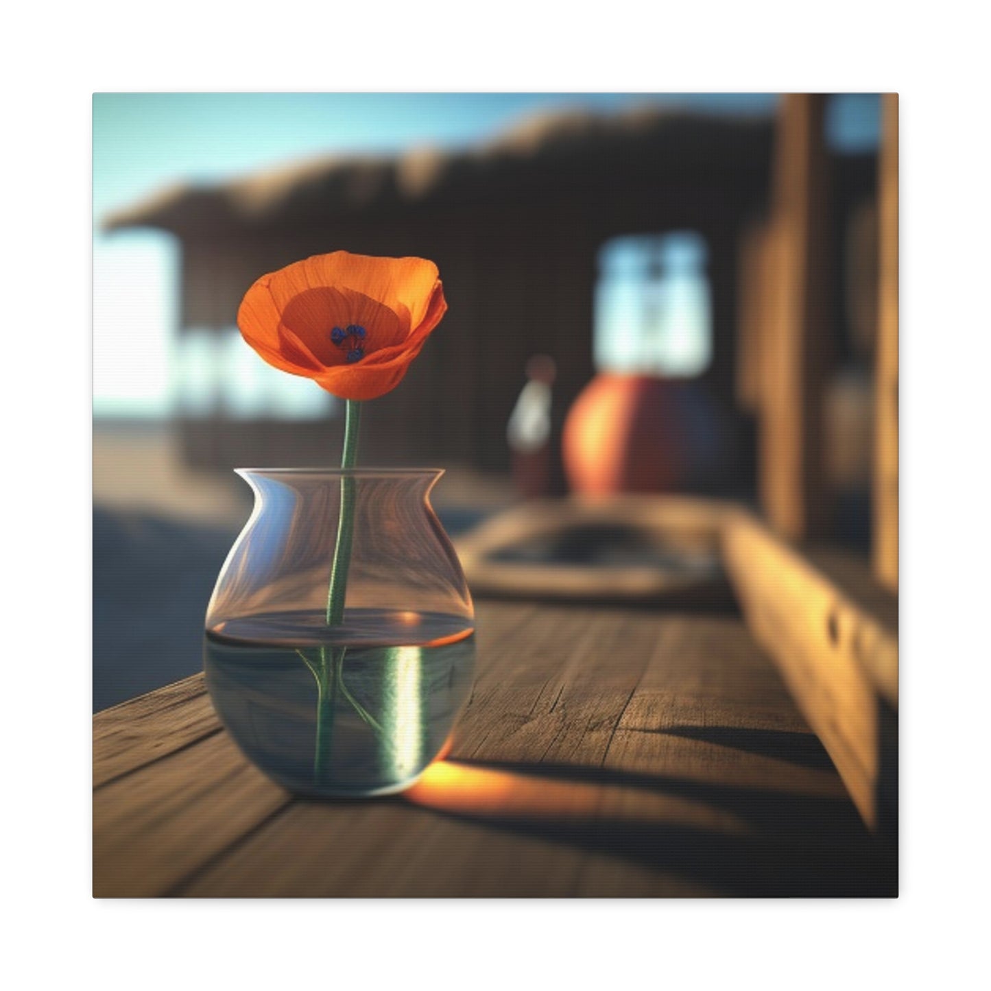 Canvas Gallery Wraps Poppy in a Glass Vase 2