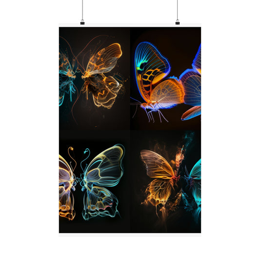 Premium Matte Vertical Posters Neon Glo Butterfly 5