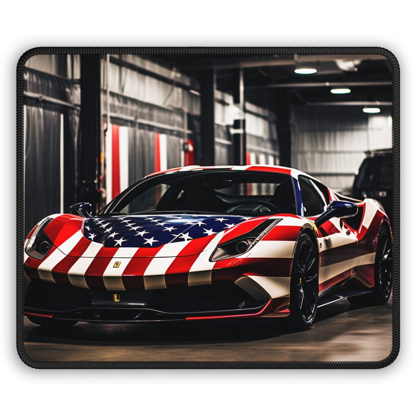 Gaming Mouse Pad  American Flag Farrari 3