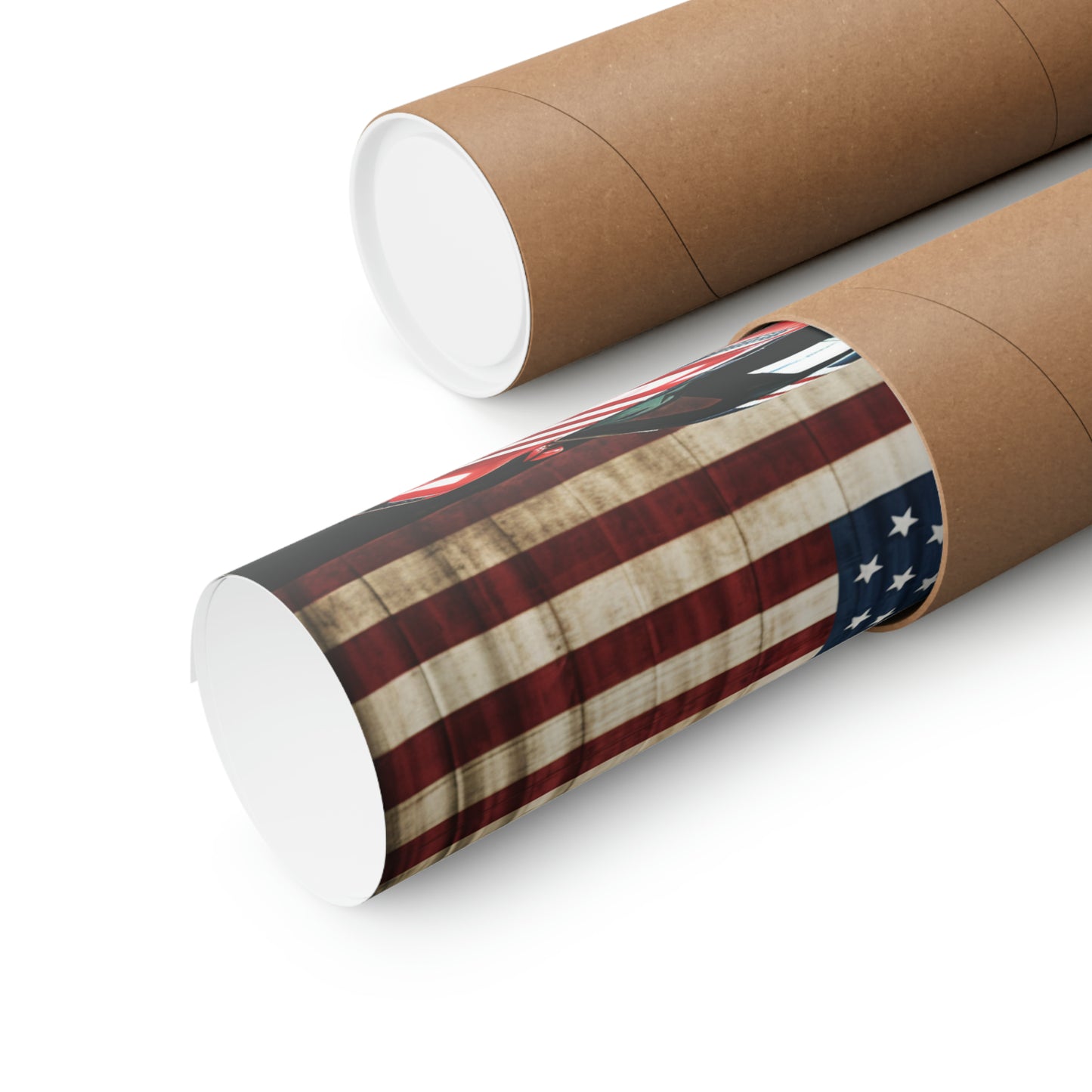 Premium Matte Vertical Posters American Flag Farrari 4