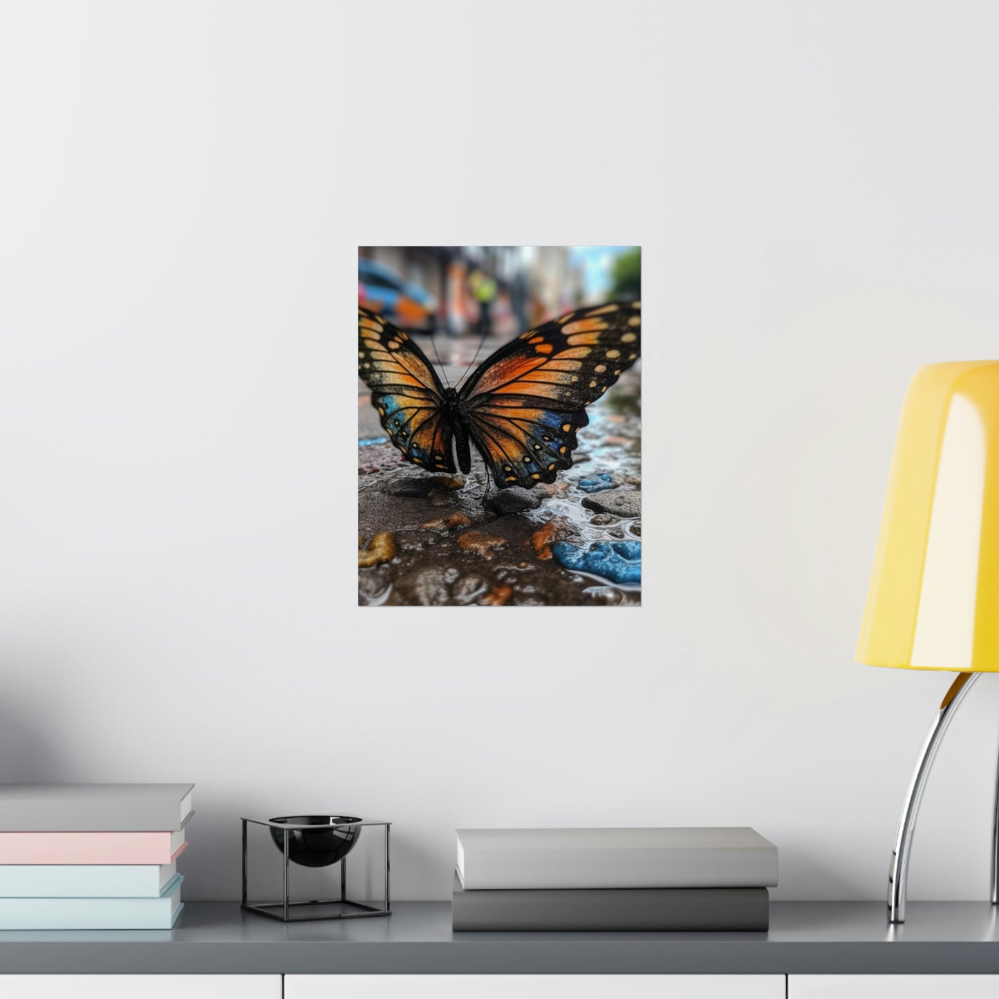 Premium Matte Vertical Posters Water Butterfly Street 4