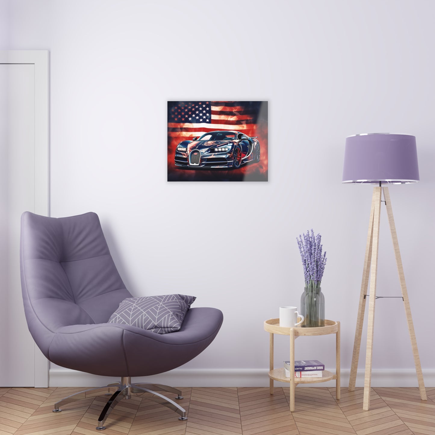 Acrylic Prints Abstract American Flag Background Bugatti 4