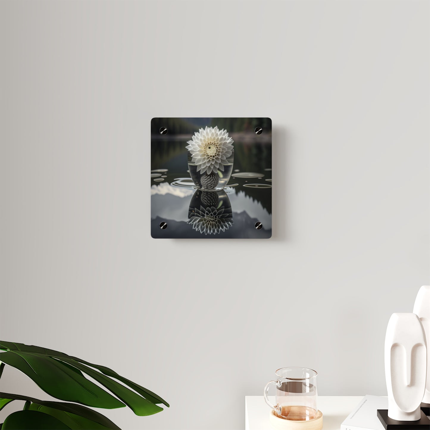 Acrylic Wall Art Panels White Dahlia 3