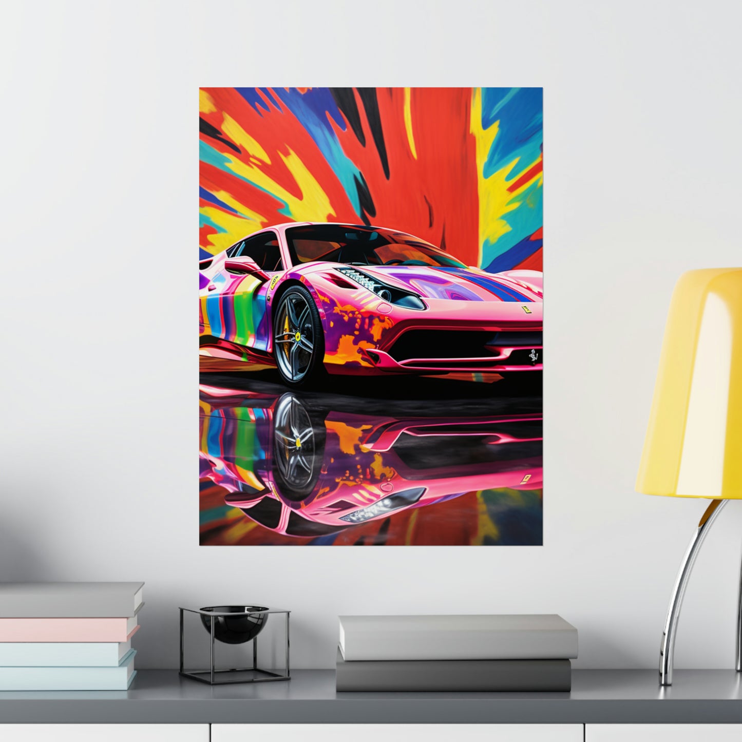 Premium Matte Vertical Posters Hyper Colorfull Ferrari 3