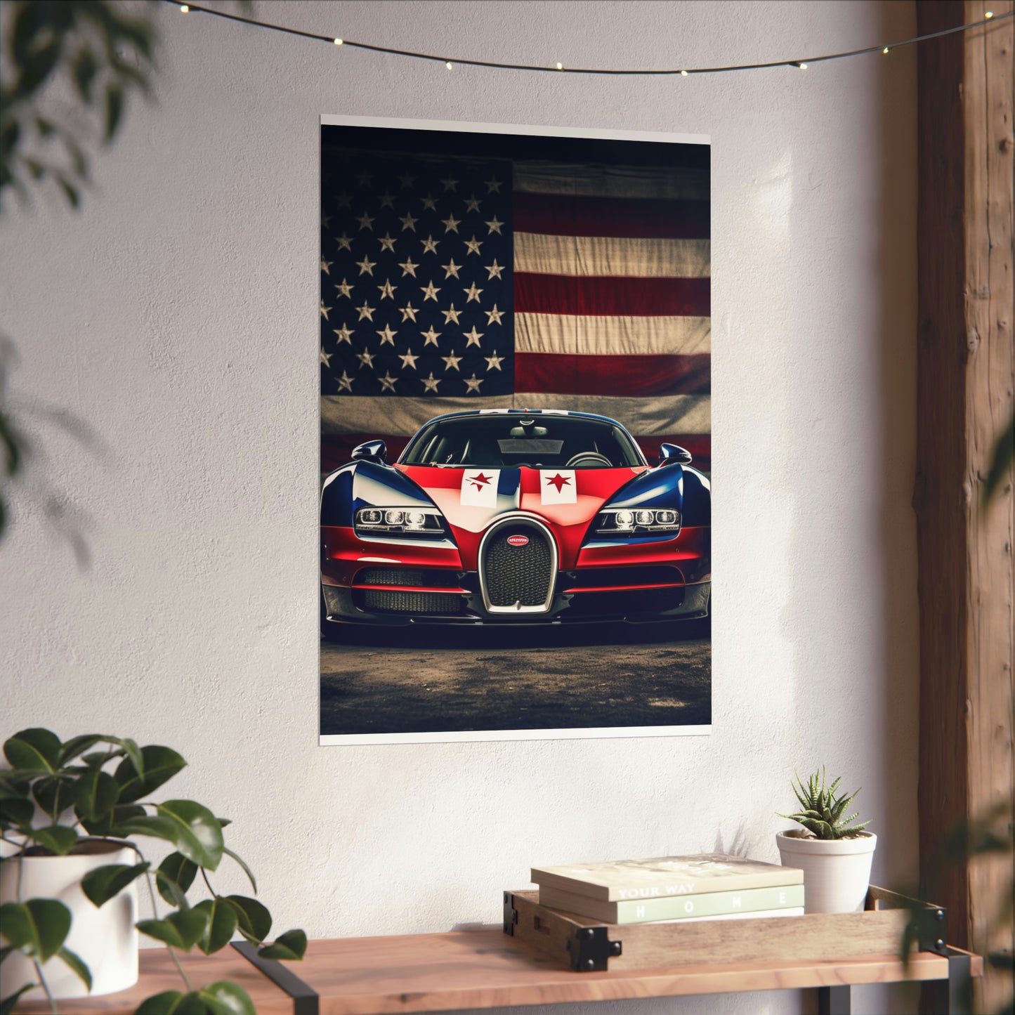 Premium Matte Vertical Posters Bugatti American Flag 3