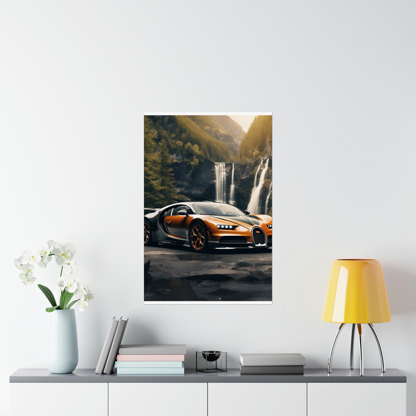 Premium Matte Vertical Posters Bugatti Waterfall 3