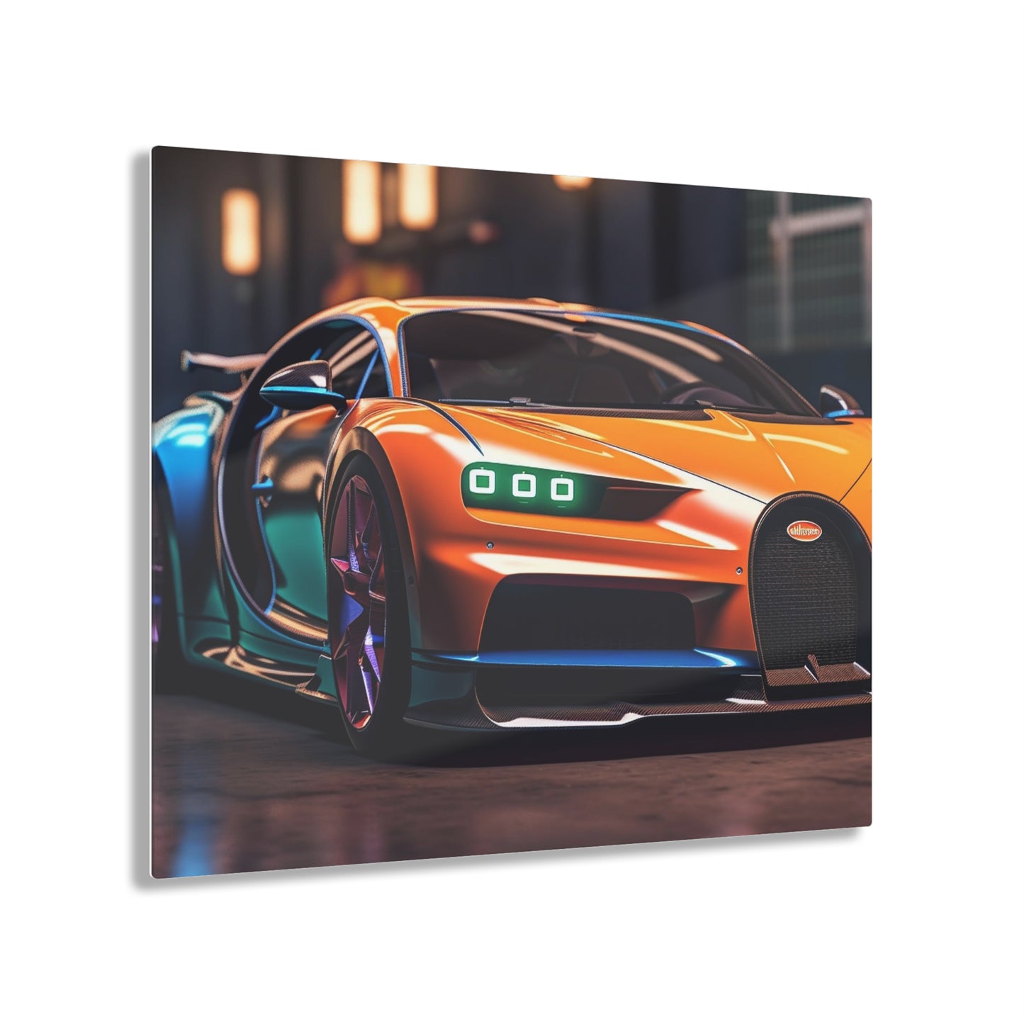 Acrylic Prints Hyper Bugatti Neon Chiron 1