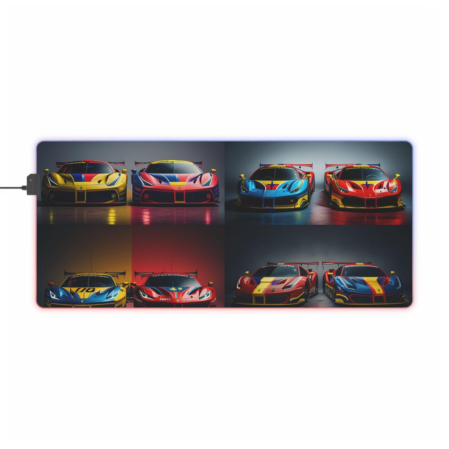 LED Gaming Mouse Pad Ferrari Red Blue 5