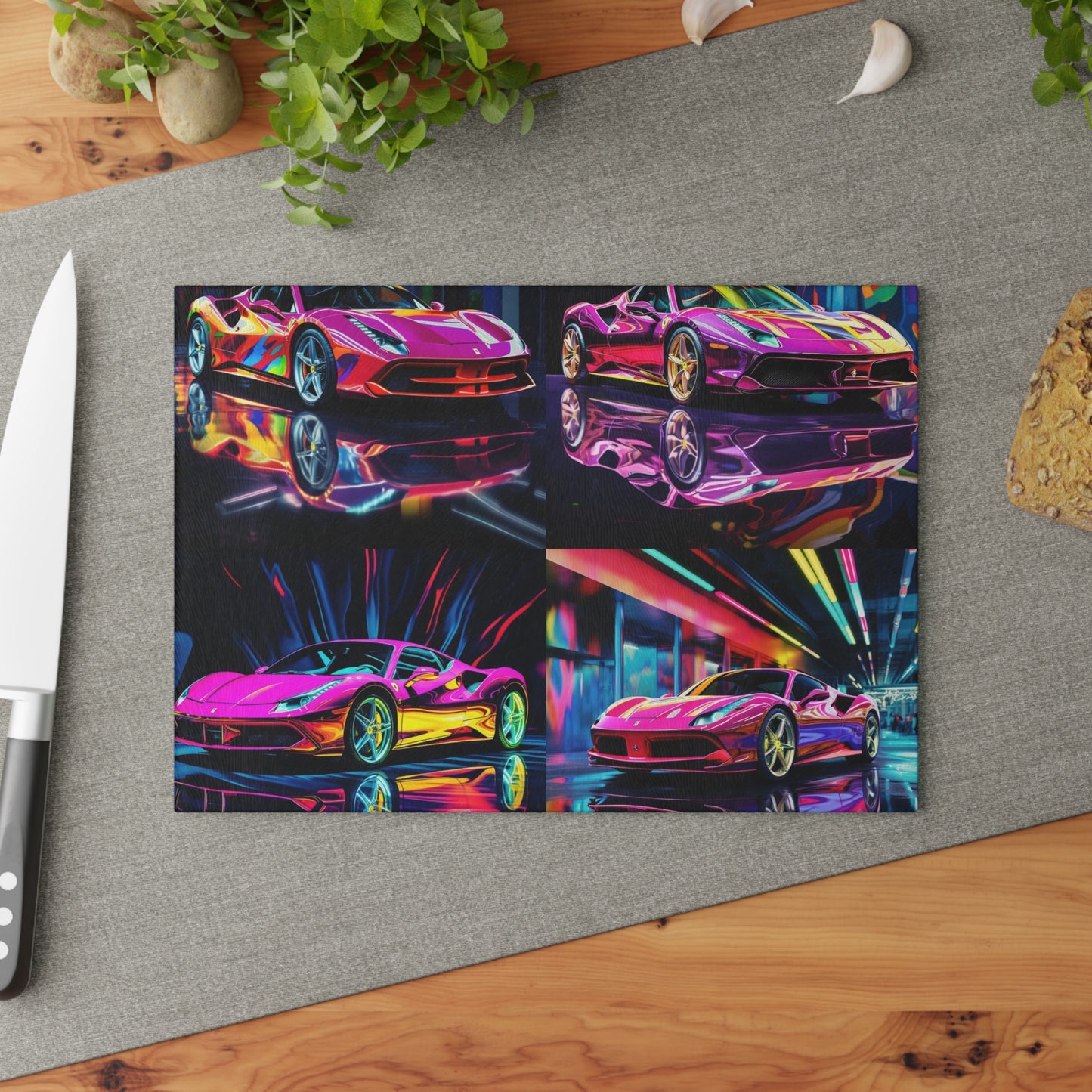 Glass Cutting Board Pink Macro Ferrari 5