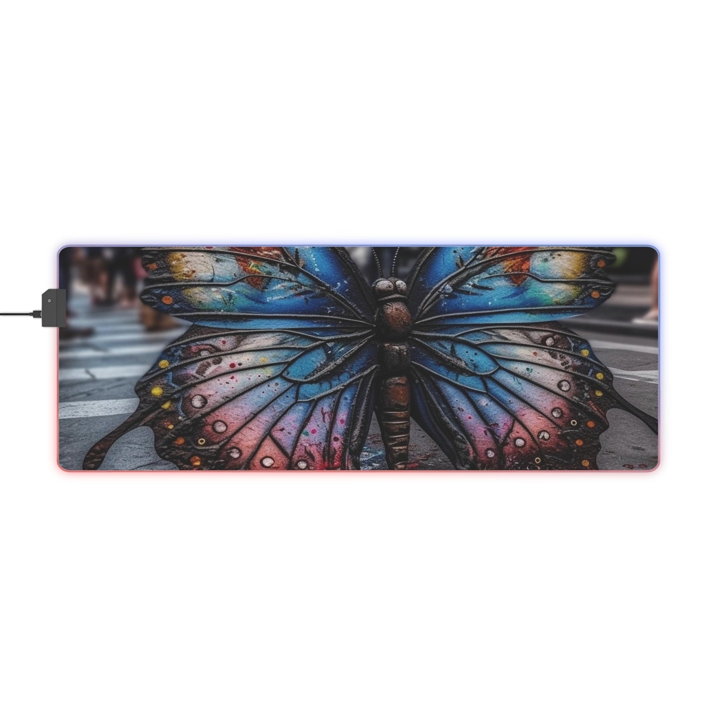 LED Gaming Mouse Pad Liquid Street Butterfly 4