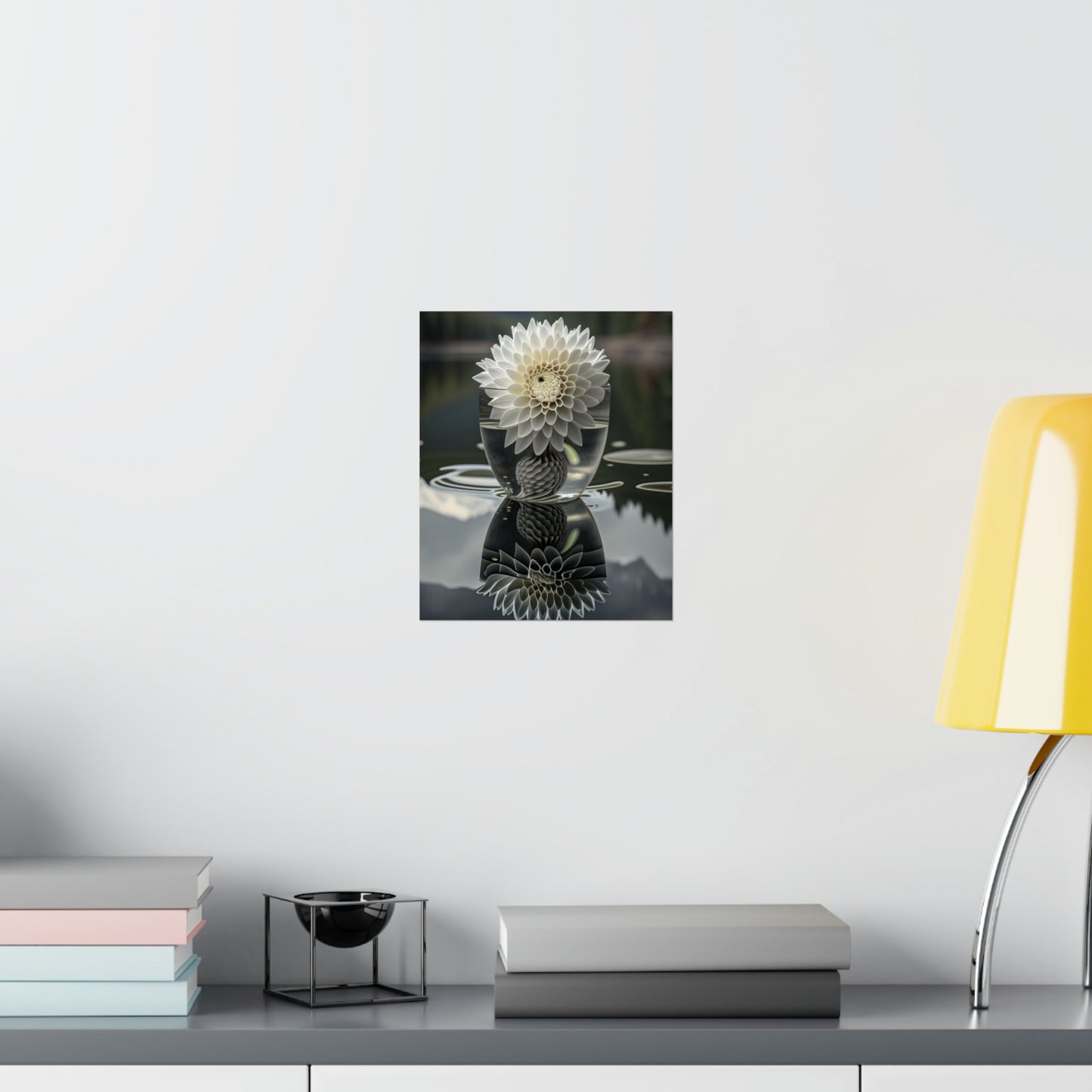 Premium Matte Vertical Posters White Dahlia 3