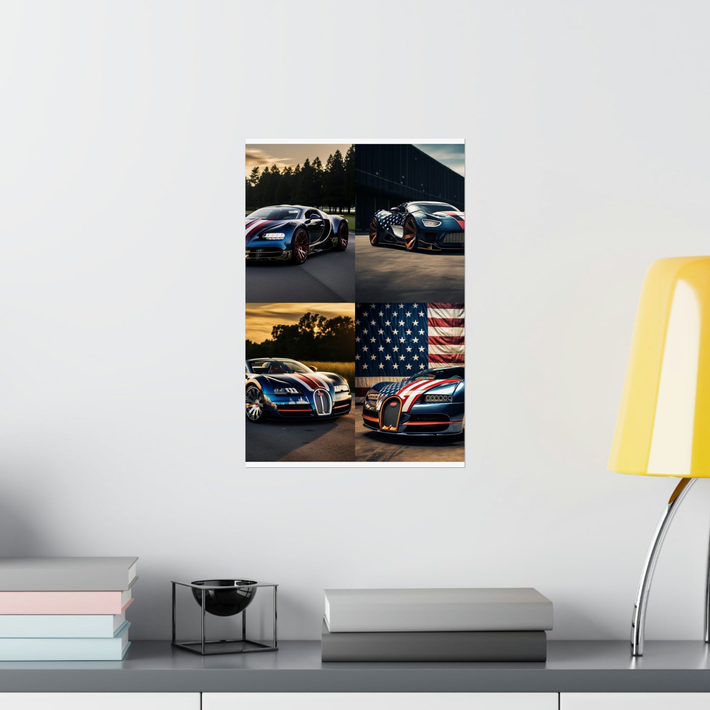 Premium Matte Vertical Posters Bugatti Flag American 5