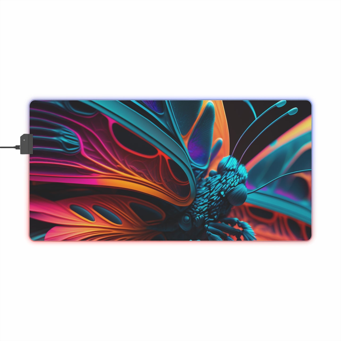 LED Gaming Mouse Pad Neon Butterfly Macro 4