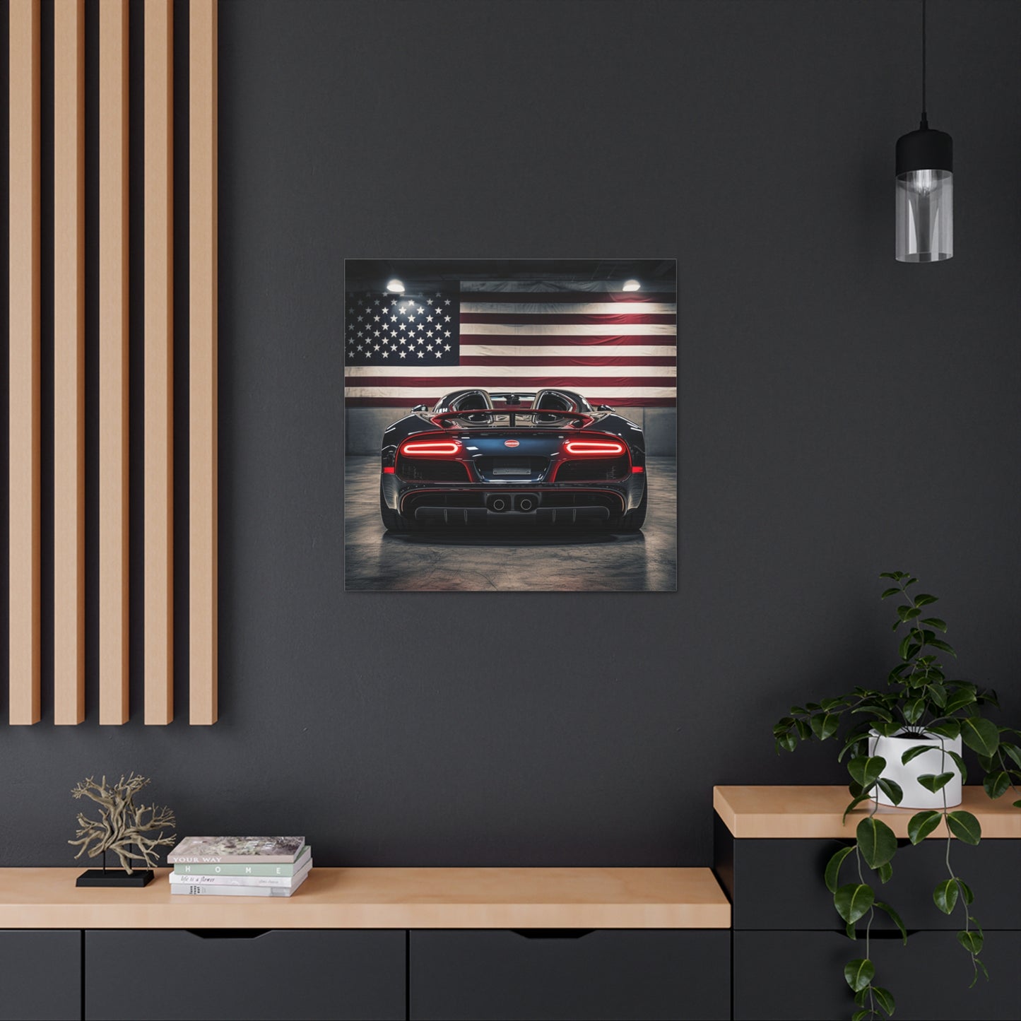 Canvas Gallery Wraps American Flag Background Bugatti 4