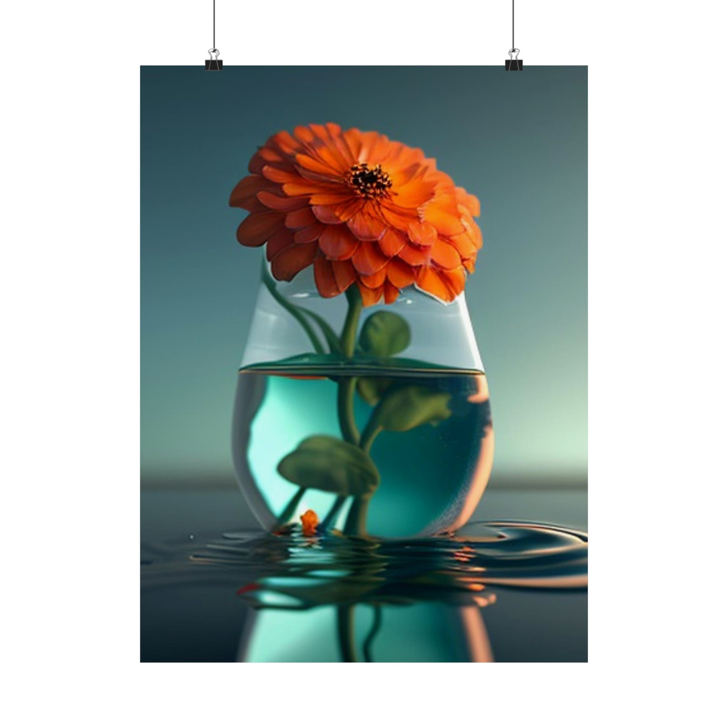 Premium Matte Vertical Posters Orange Zinnia 1