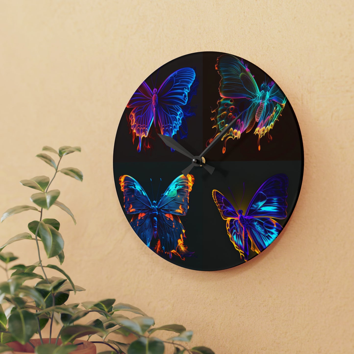 Acrylic Wall Clock Thermal Butterfly 5