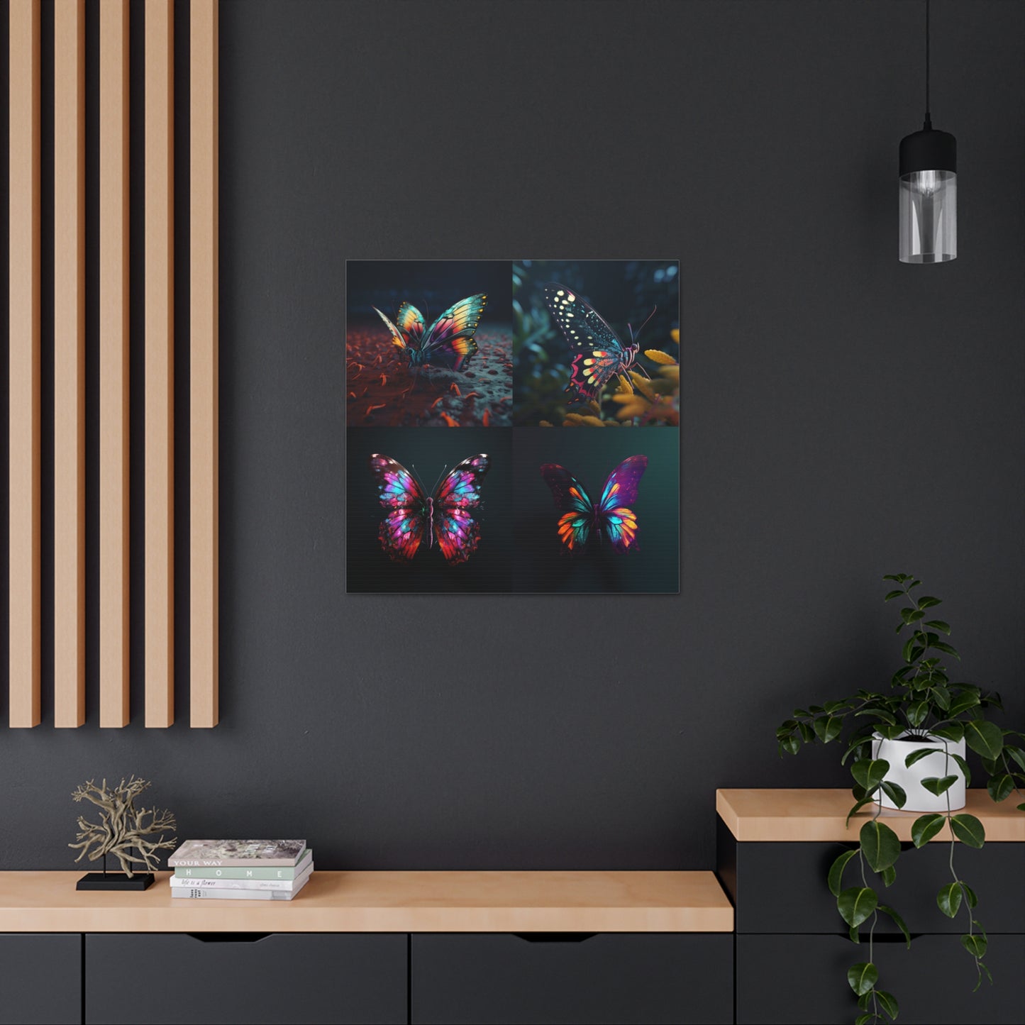 Canvas Gallery Wraps Hyper Colorful Butterfly Macro 5