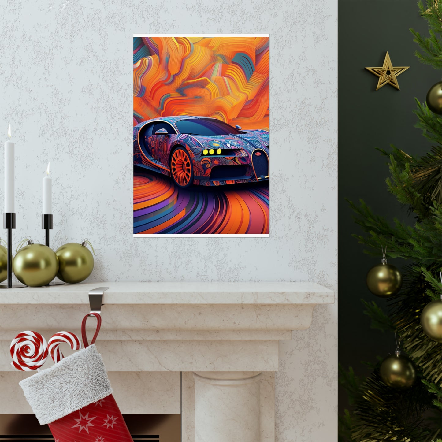 Premium Matte Vertical Posters Bugatti Abstract Concept 4