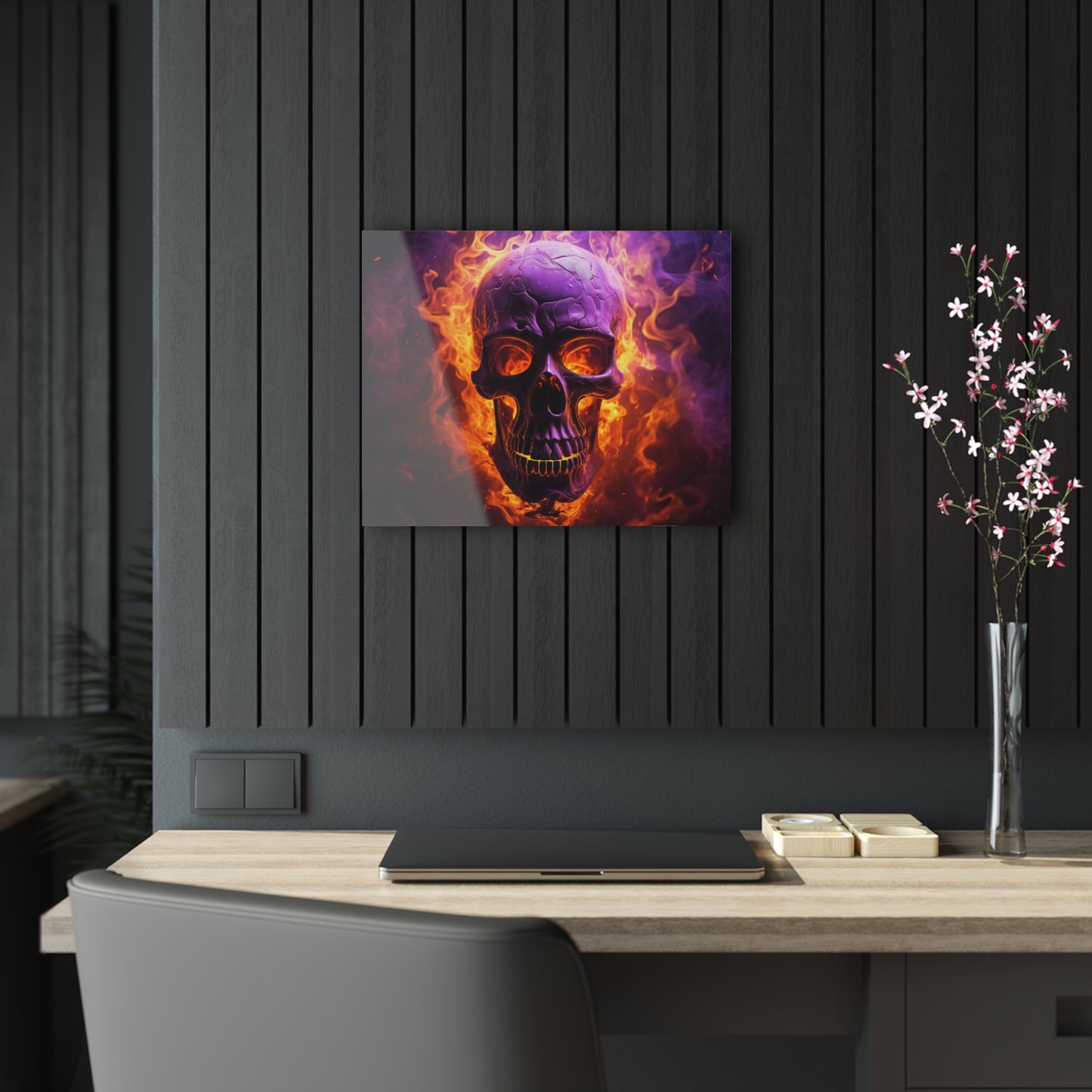 Acrylic Prints Skull Flames 3