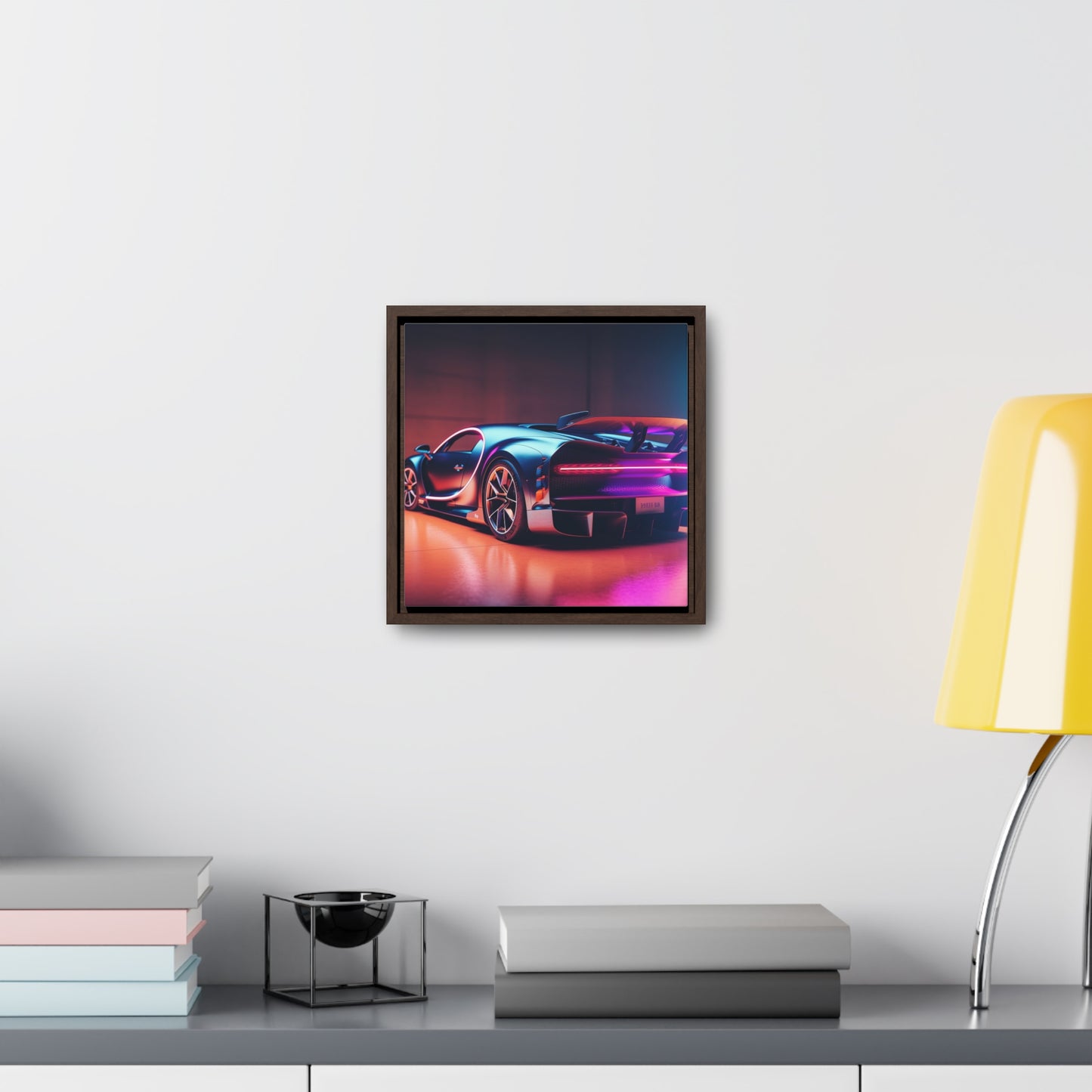 Gallery Canvas Wraps, Square Frame Hyper Bugatti Neon Chiron 2