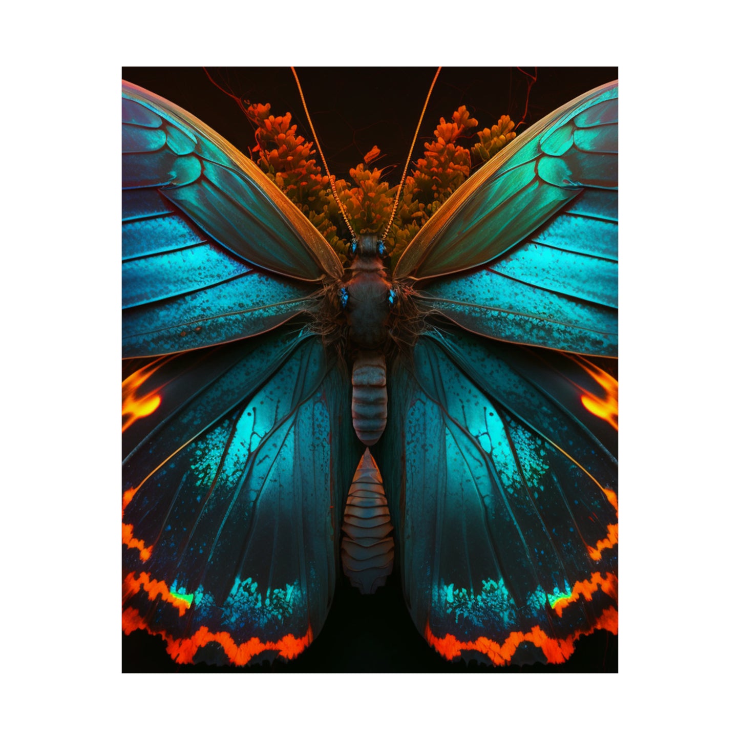 Premium Matte Vertical Posters Neon Butterfly Flair 3