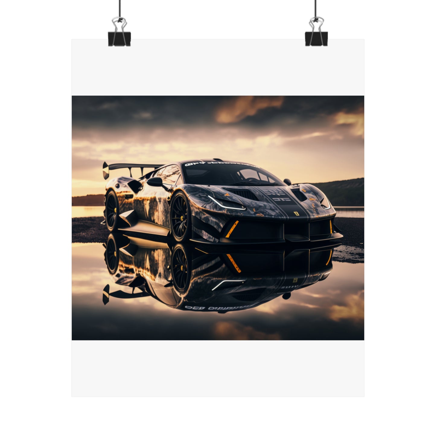 Premium Matte Vertical Posters Ferrari Lake 2