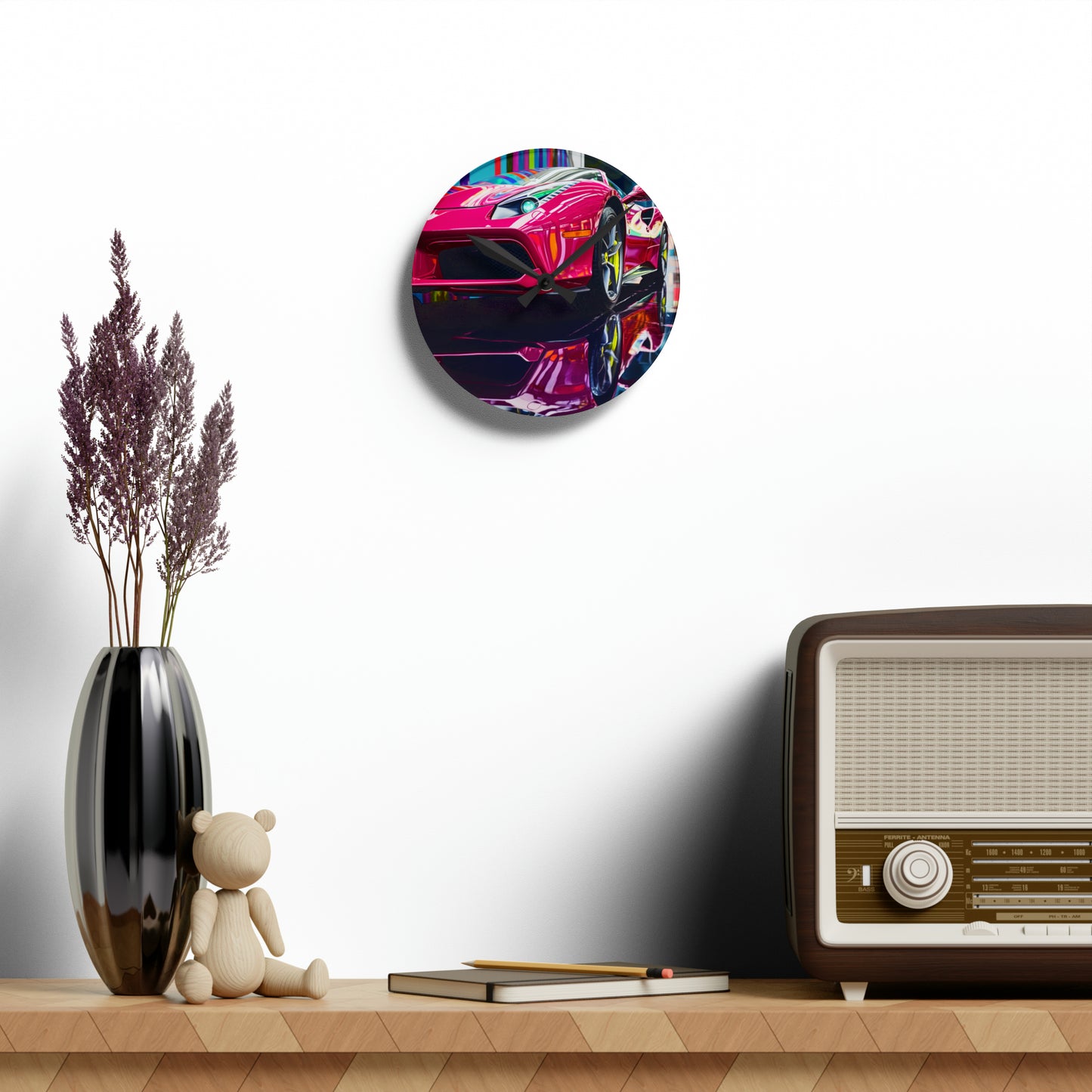 Acrylic Wall Clock Ferrari Flair Macro 2