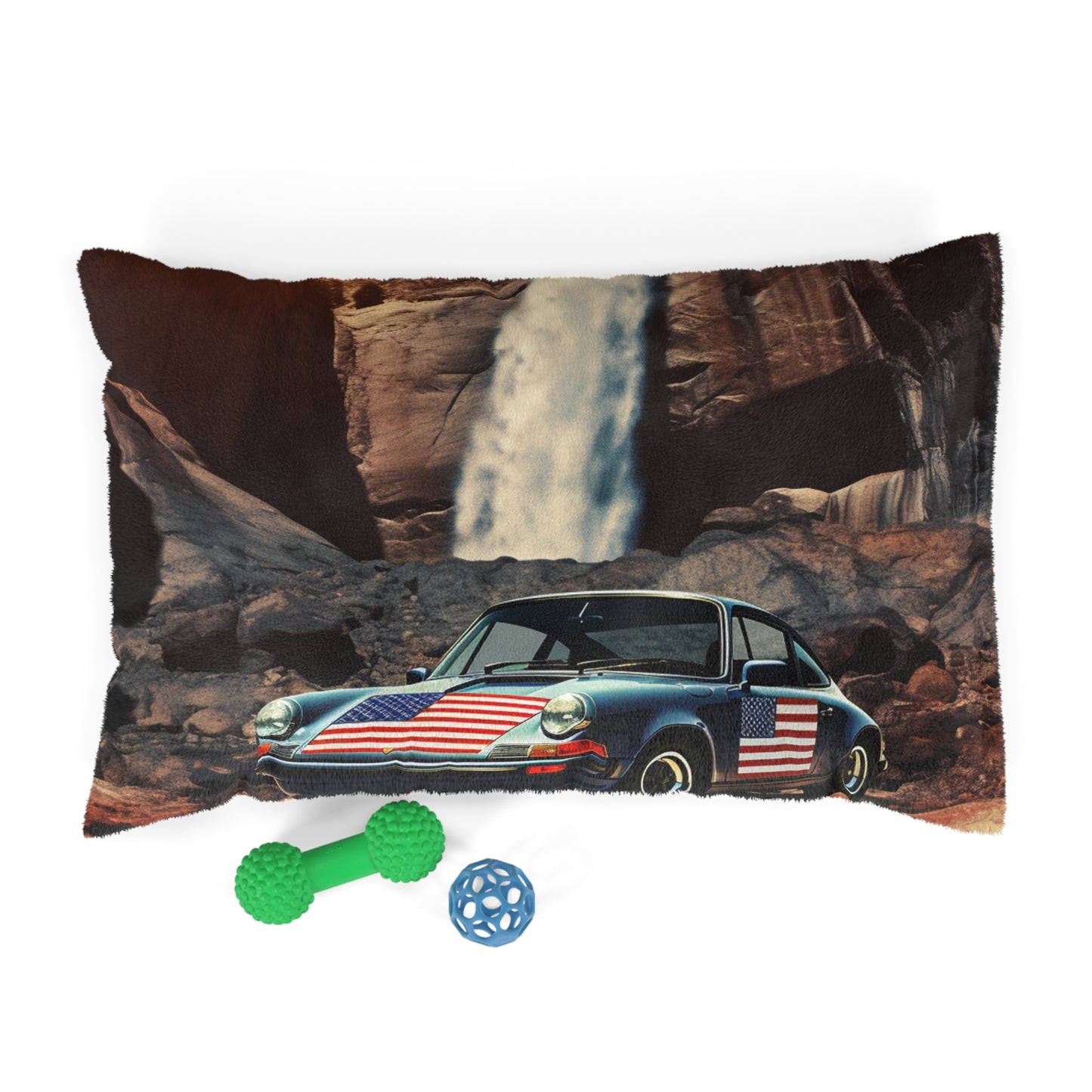 Pet Bed American Flag Porsche Abstract 2