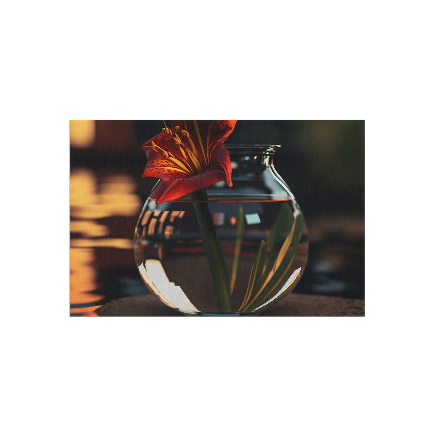 Outdoor Rug  Red Lily in a Glass vase 2