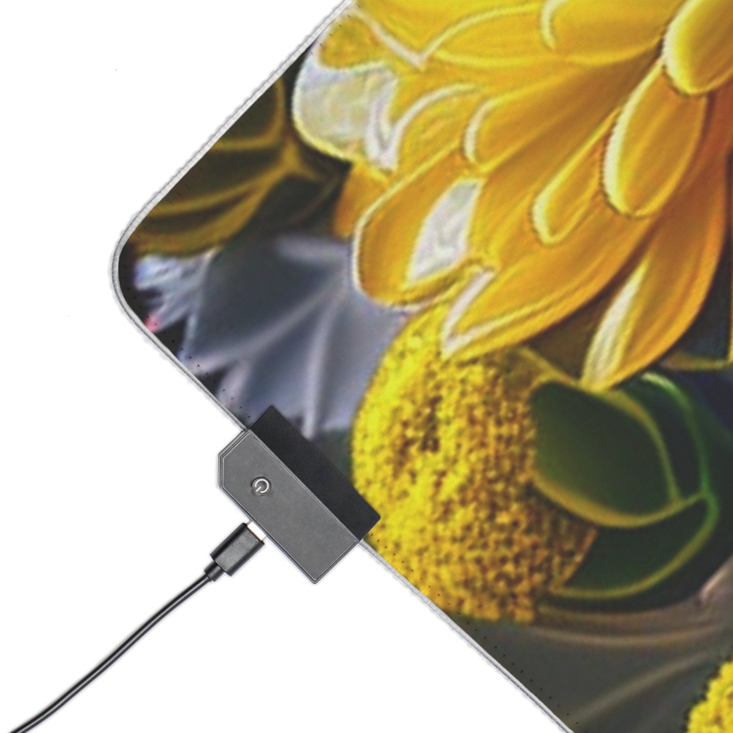 LED Gaming Mouse Pad Yellow Hermosas Flores Amarillas 3